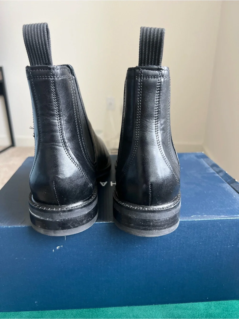 Cole Haan Black Leather Chelsea Boot - Cap Toe Slip-On